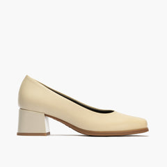 Zapato de Salón Mujer Tacón Medio Beige