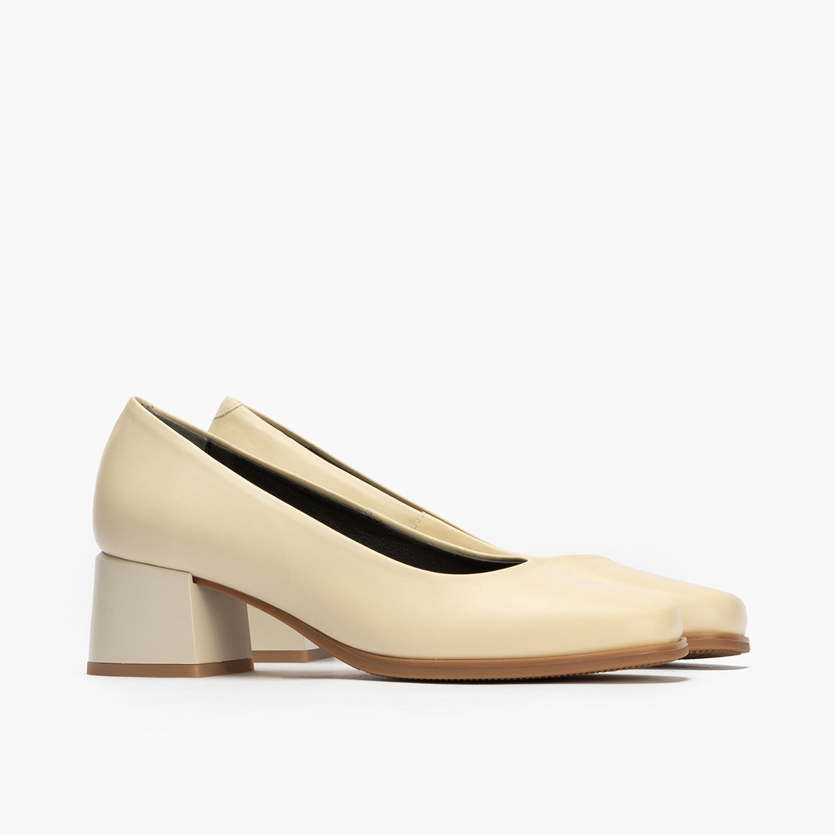 Zapato de Salón Mujer Tacón Medio Beige