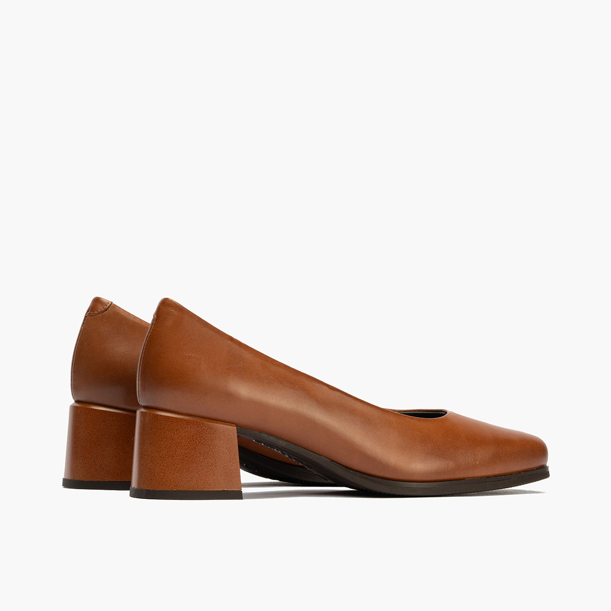 Zapato de Salón Mujer Tacón Medio Marrón Claro