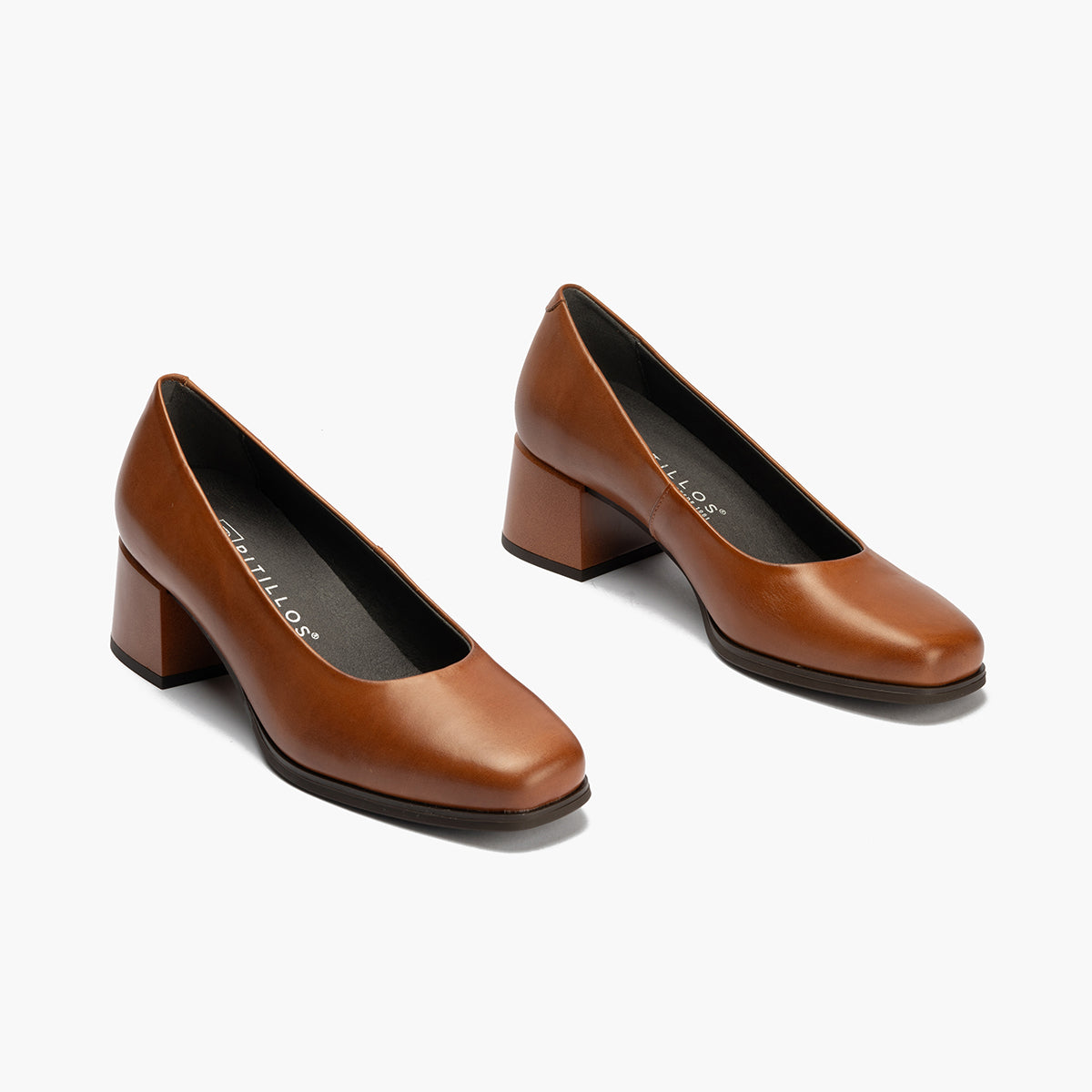Zapato de Salón Mujer Tacón Medio Marrón Claro