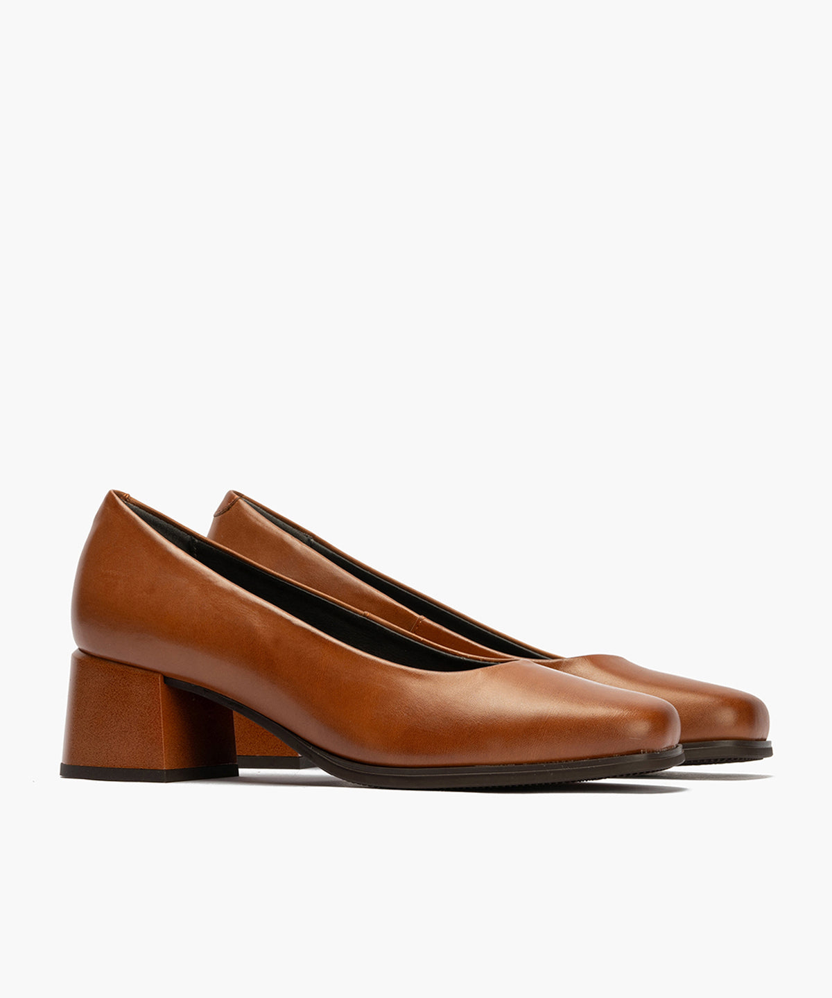 Zapato de Salón Mujer Tacón Medio Marrón Claro