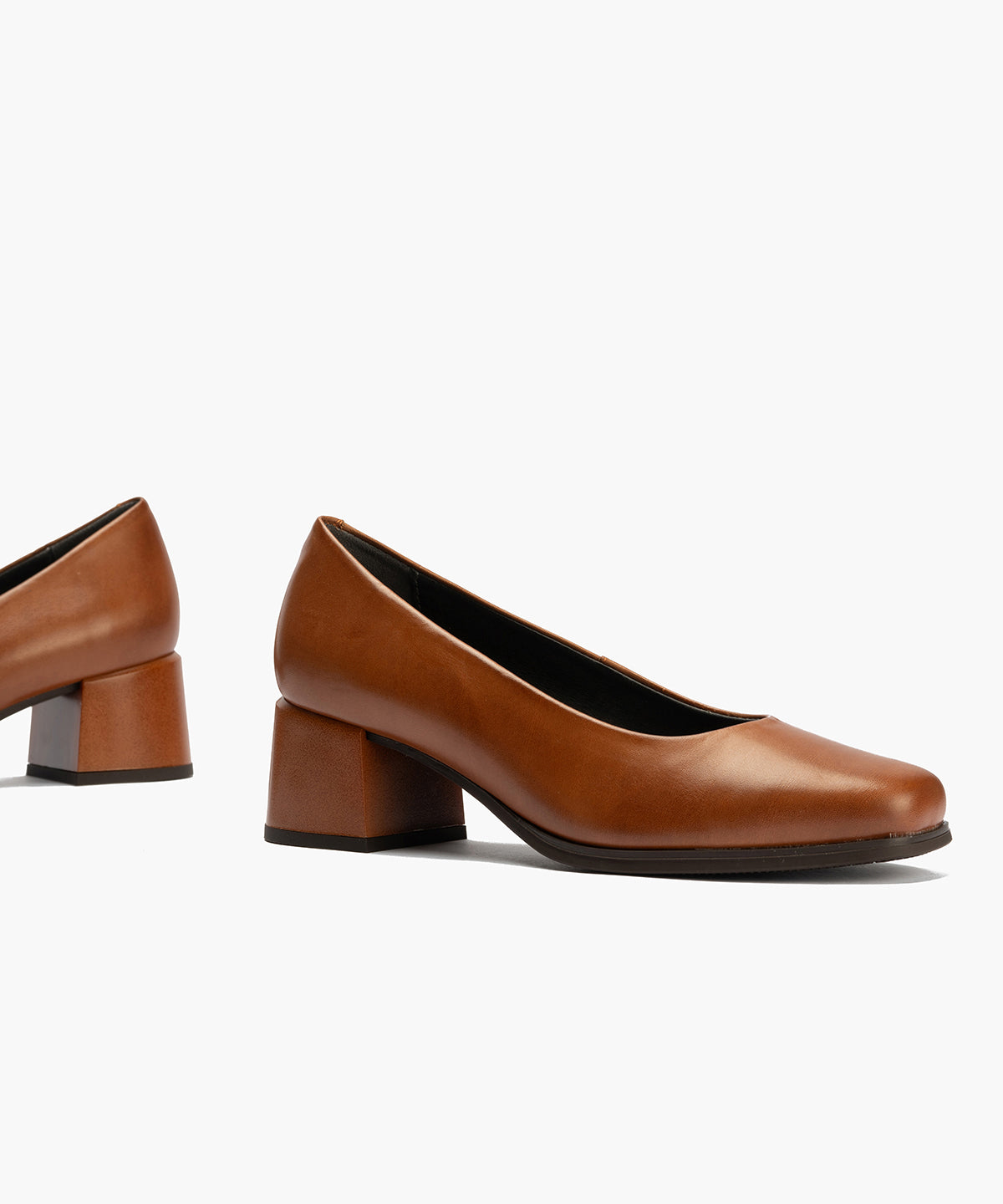 Zapato de Salón Mujer Tacón Medio Marrón Claro