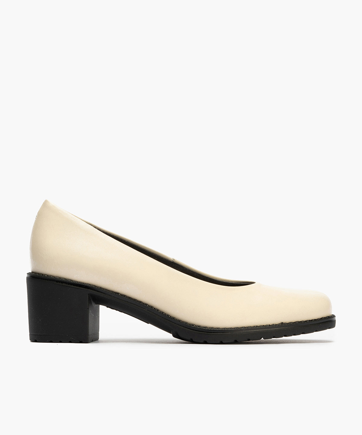 Zapato de Salón Clásico Tacón Medio Beige