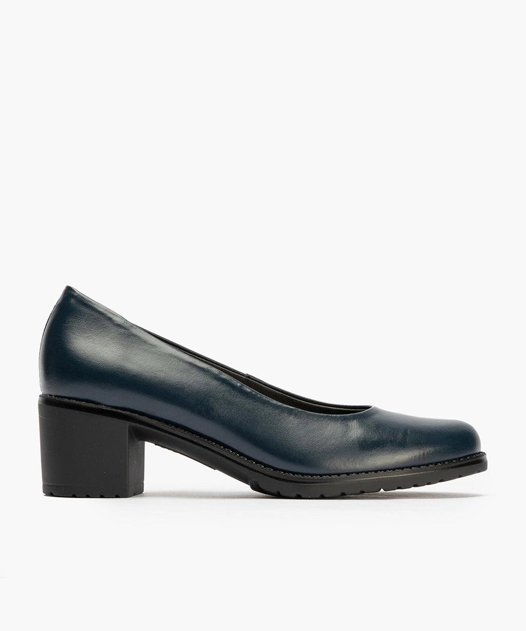 Zapato de Salón Clásico Tacón Medio Azul