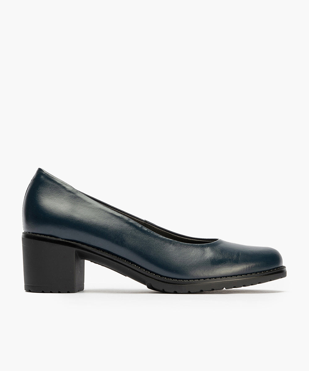 Zapato de Salón Clásico Tacón Medio Azul