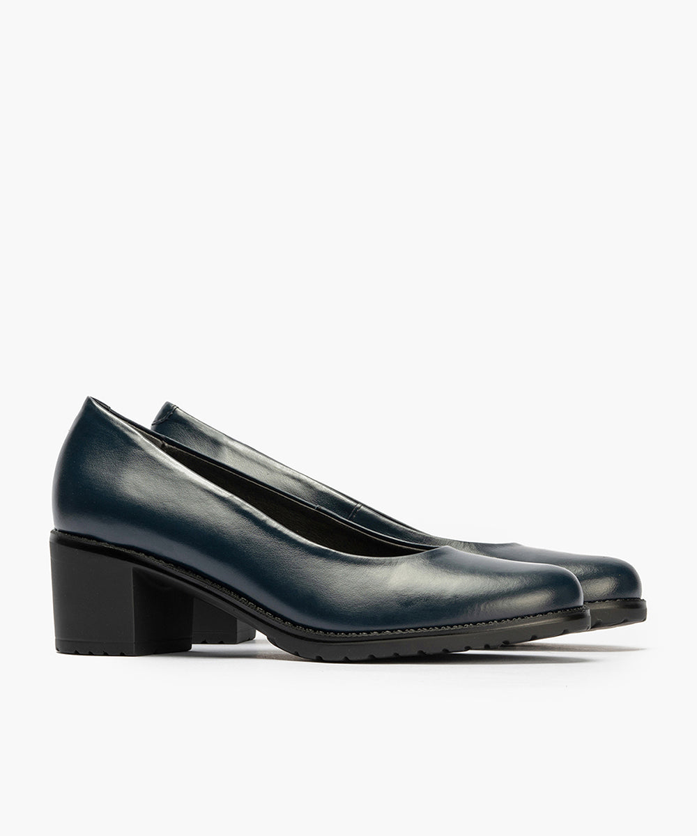 Zapato de Salón Clásico Tacón Medio Azul