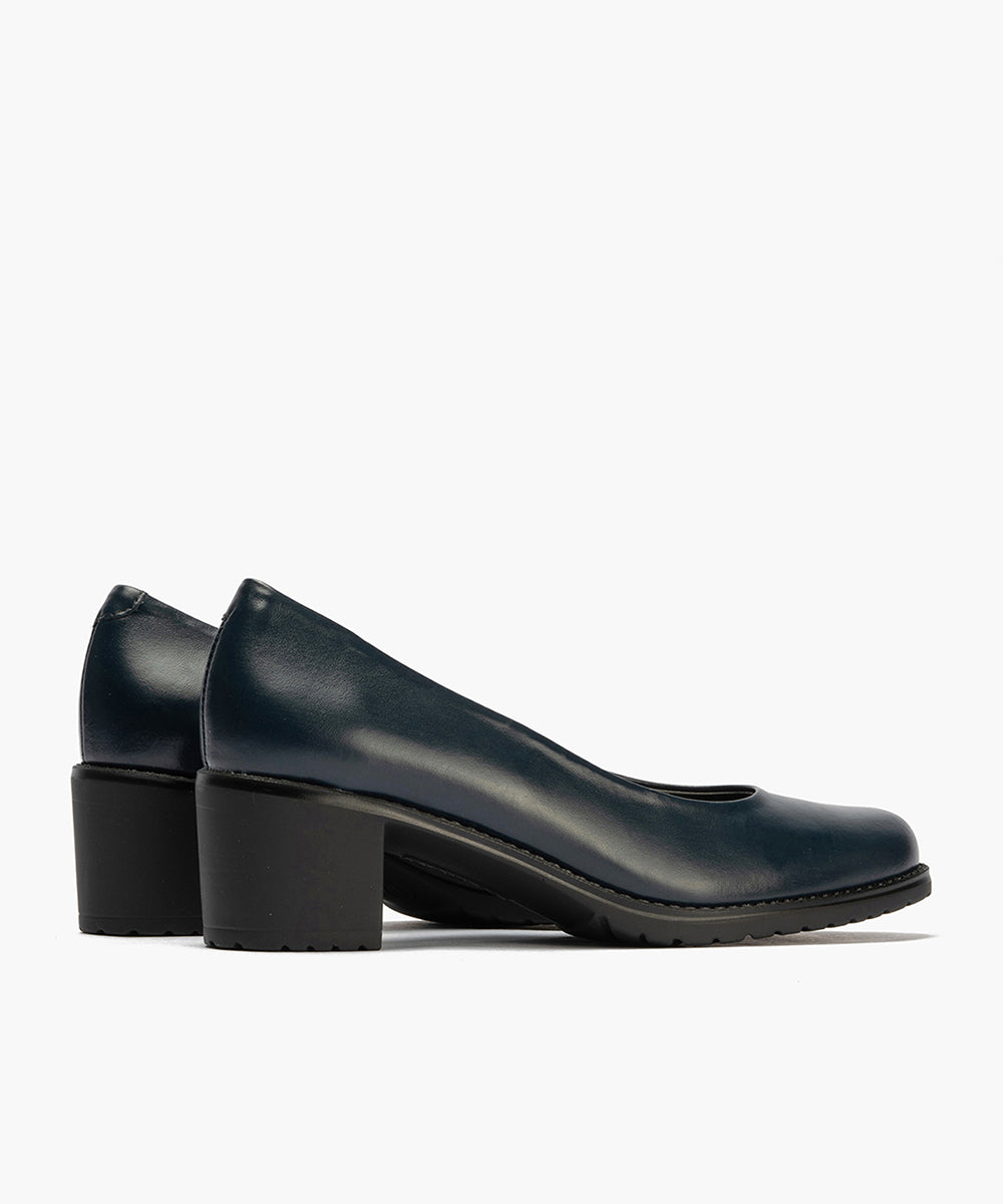 Zapato de Salón Clásico Tacón Medio Azul