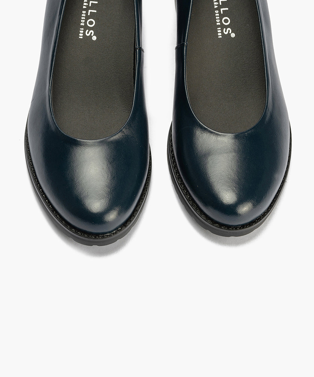 Zapato de Salón Clásico Tacón Medio Azul