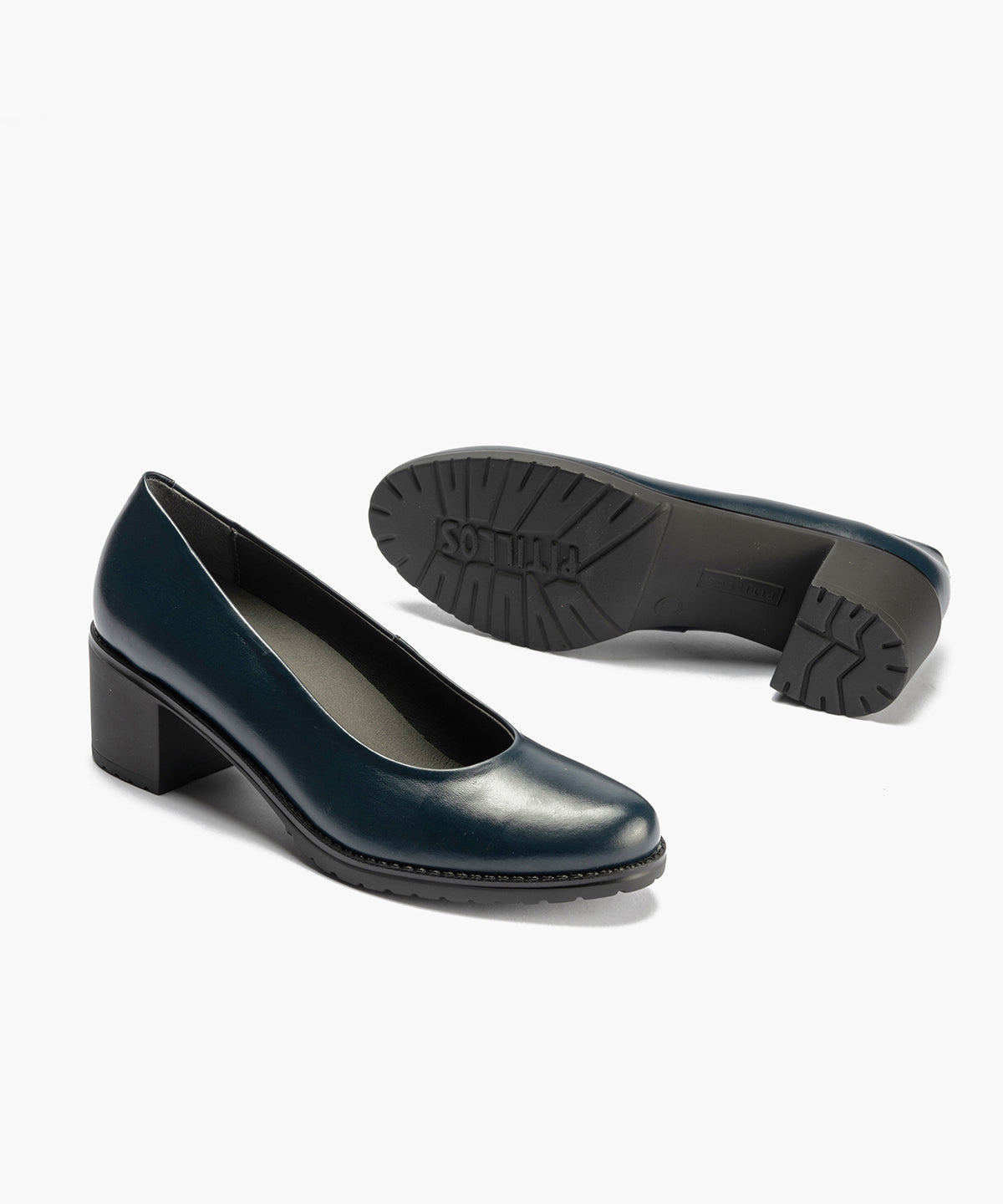 Zapato de Salón Clásico Tacón Medio Azul