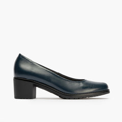 Zapato de Salón Clásico Tacón Medio Azul