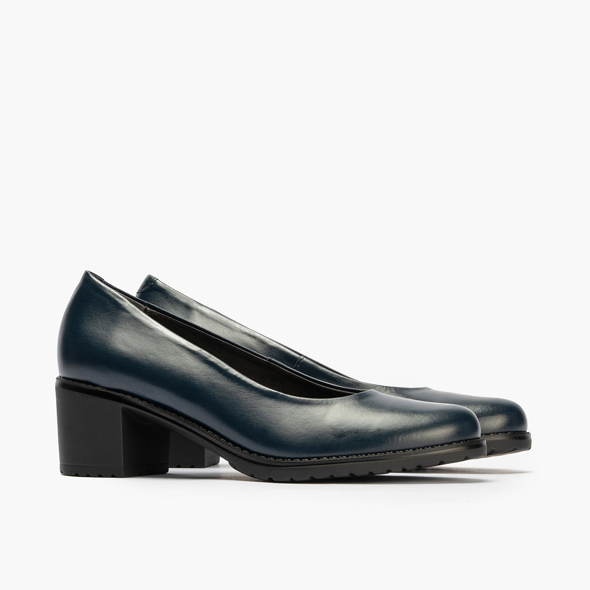 Zapato de Salón Clásico Tacón Medio Azul