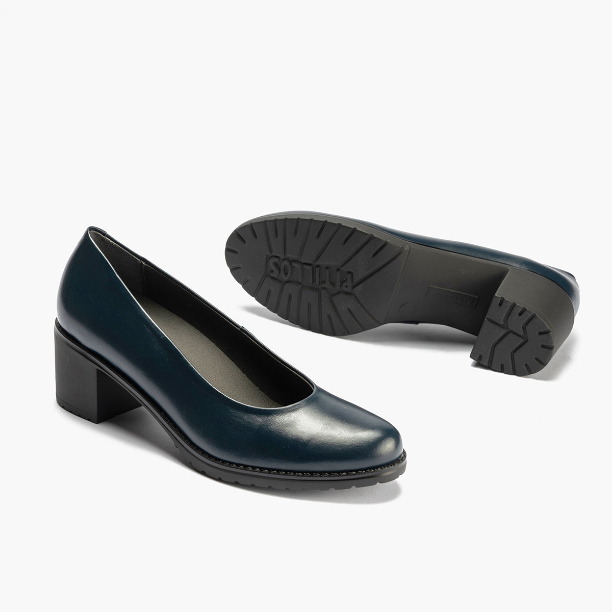 Zapato de Salón Clásico Tacón Medio Azul
