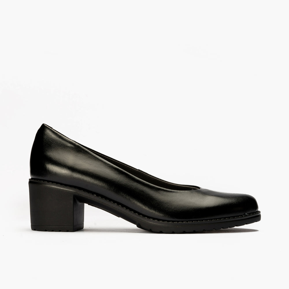 Zapato de Salón Clásico Tacón Medio Negro