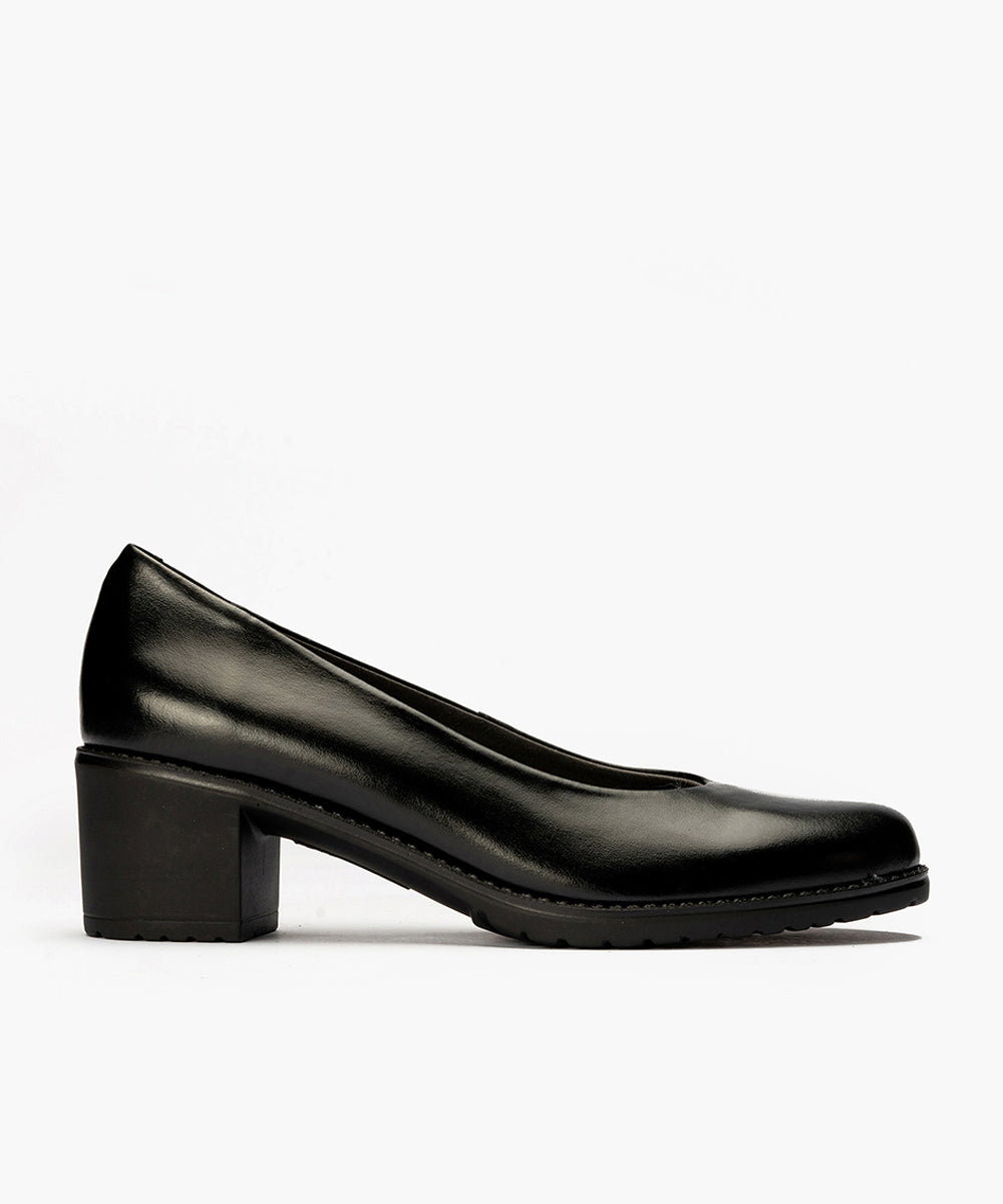 Zapato de Salón Clásico Tacón Medio Negro