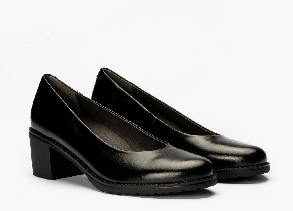Zapato de Salón Clásico Tacón Medio Negro