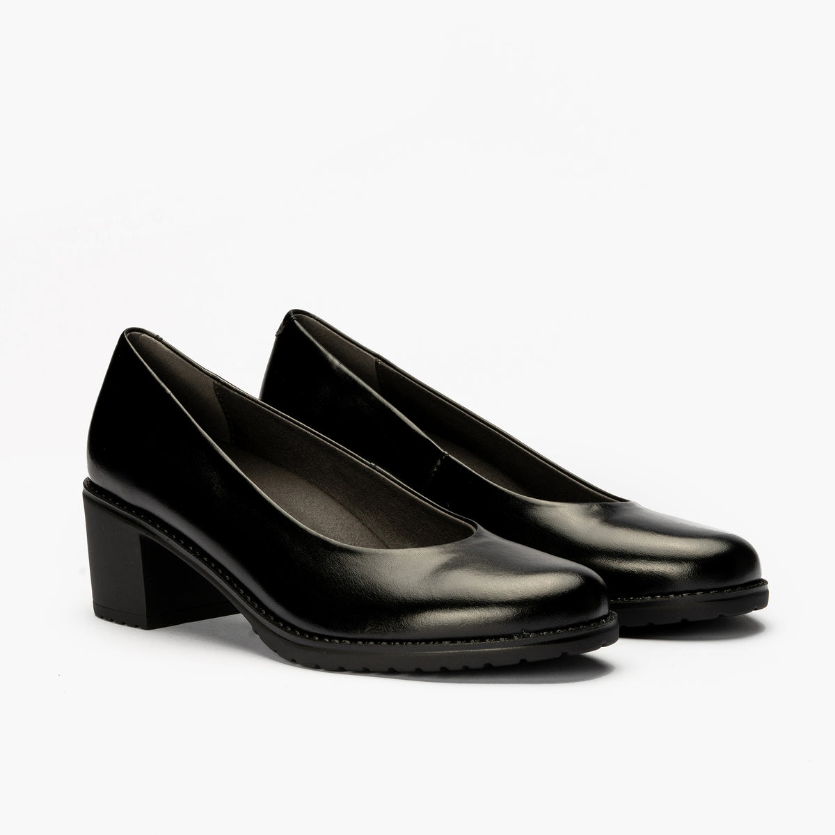 Zapato de Salón Clásico Tacón Medio Negro