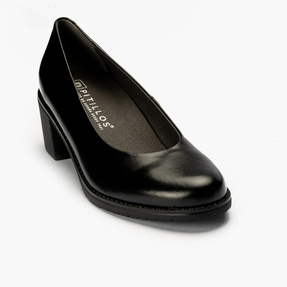 Zapato de Salón Clásico Tacón Medio Negro