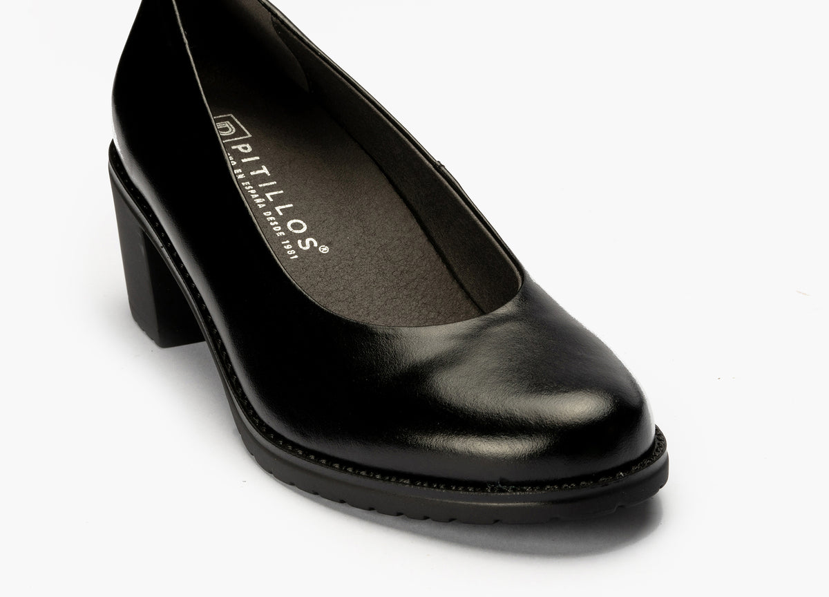 Zapato de Salón Clásico Tacón Medio Negro