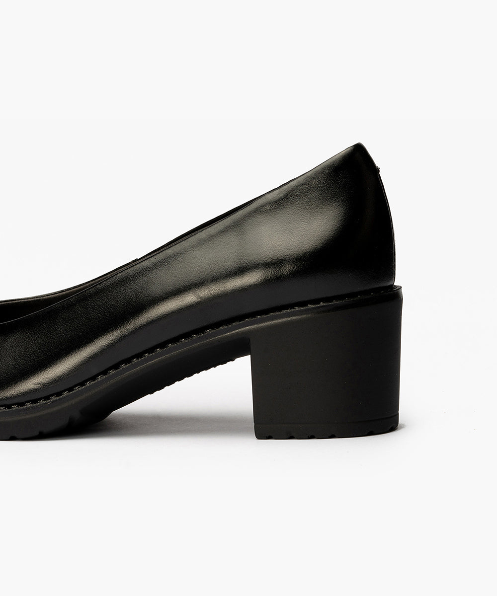 Zapato de Salón Clásico Tacón Medio Negro
