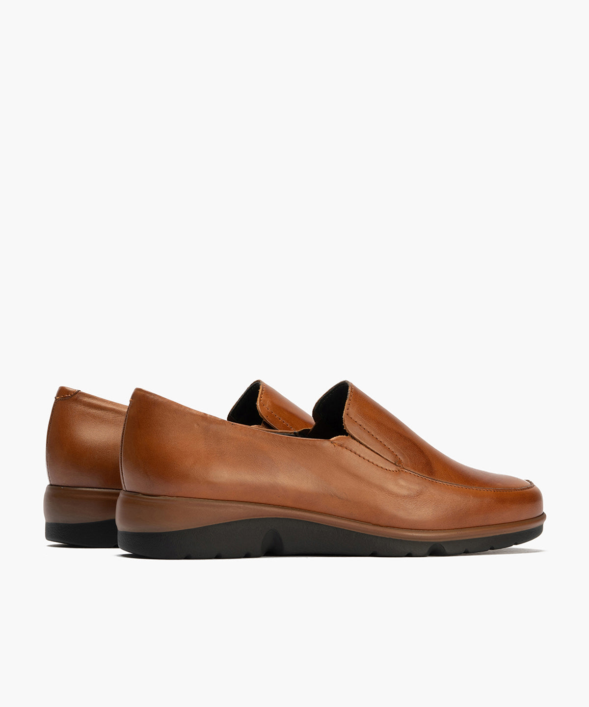 Mocasín Mujer Cuña Baja Marrón Claro