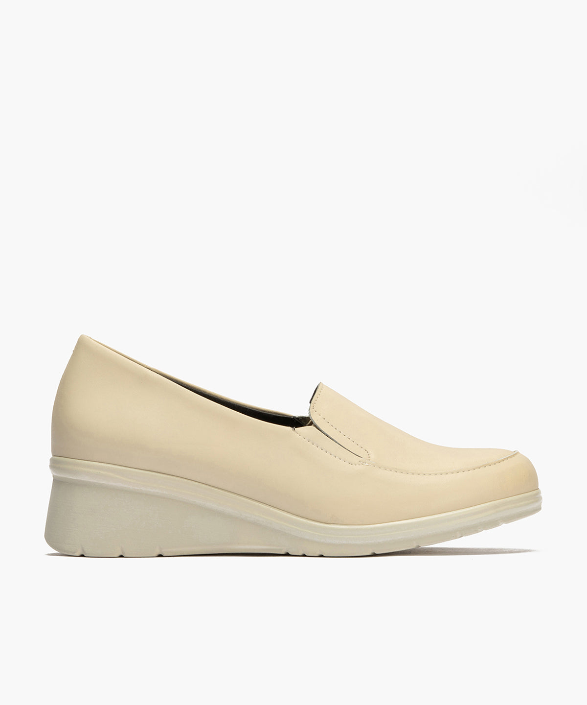 Mocasín Mujer Cuña Media Beige