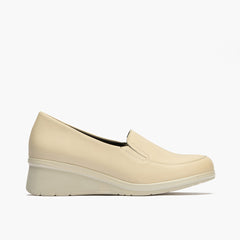 Mocasín Mujer Cuña Media Beige