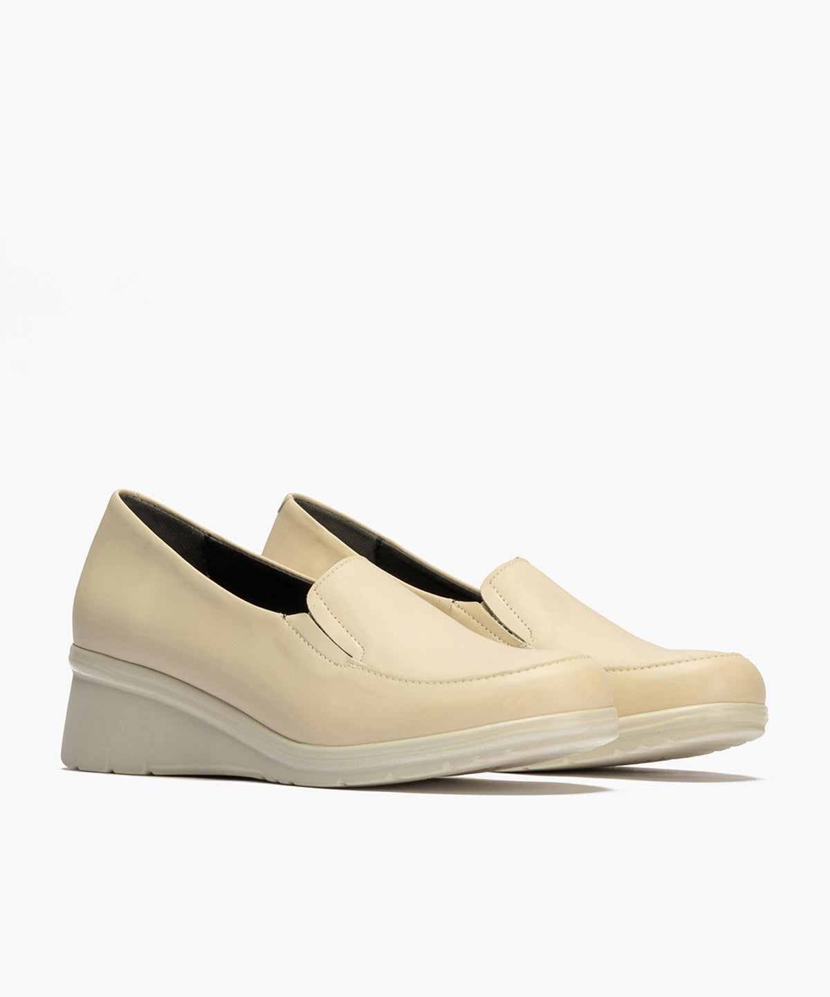 Mocasín Mujer Cuña Media Beige