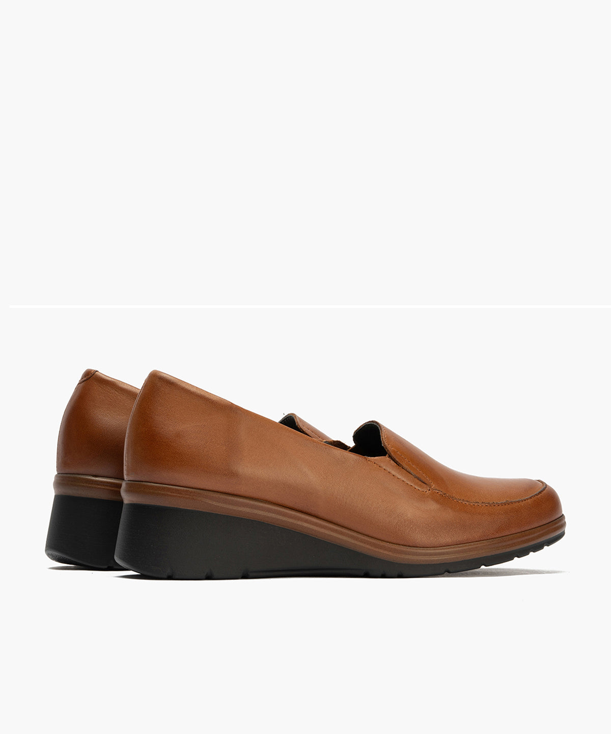 Mocasín Mujer Cuña Media Marrón Claro