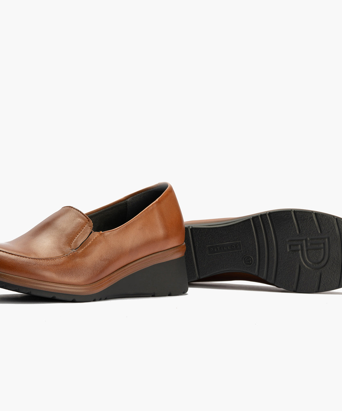 Mocasín Mujer Cuña Media Marrón Claro