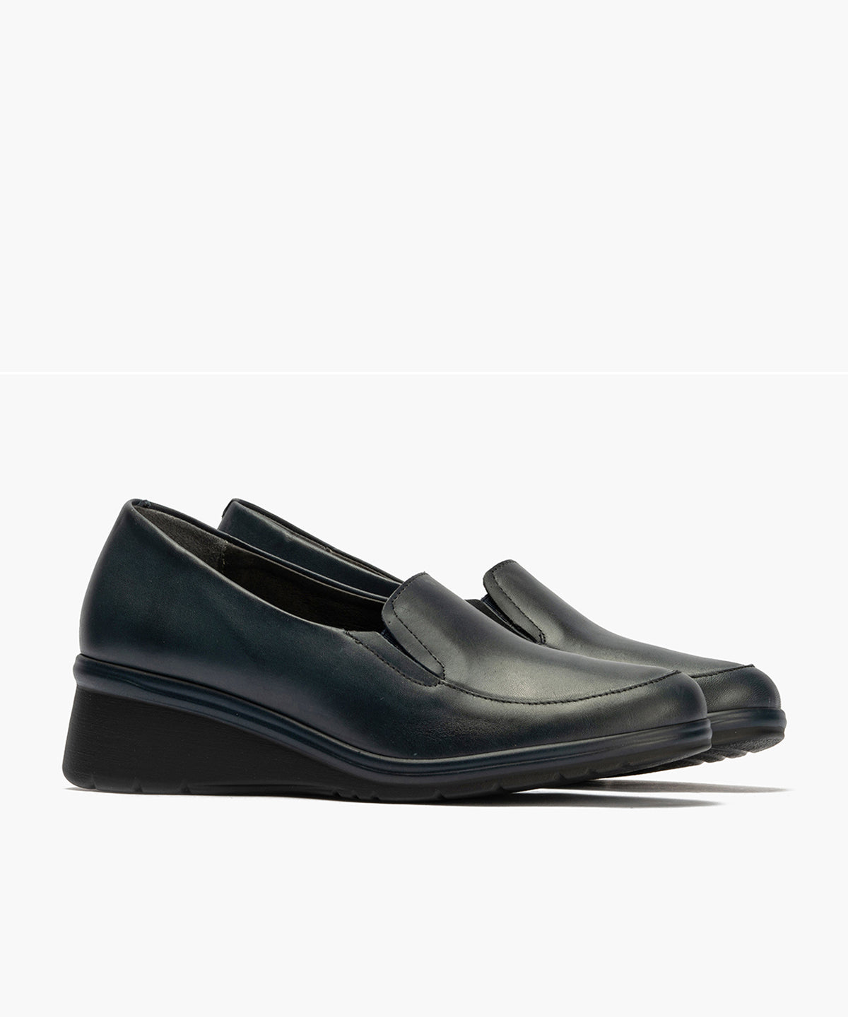 Mocasín Mujer Cuña Media Azul