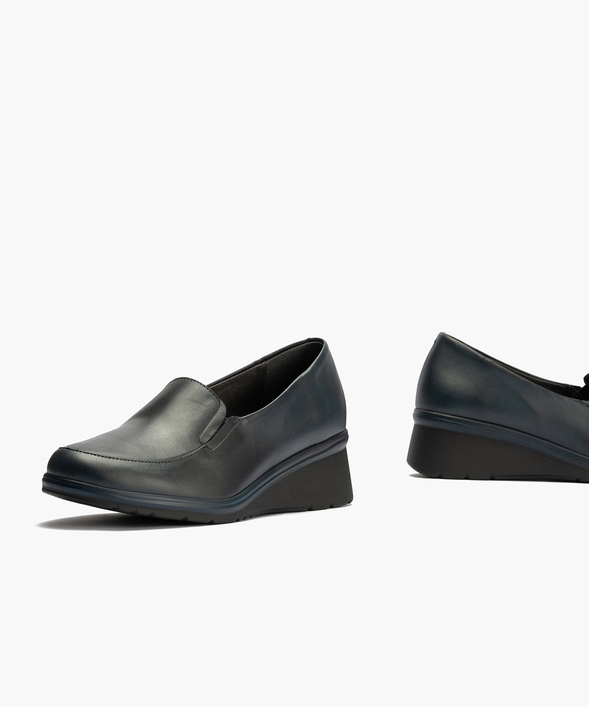 Mocasín Mujer Cuña Media Azul