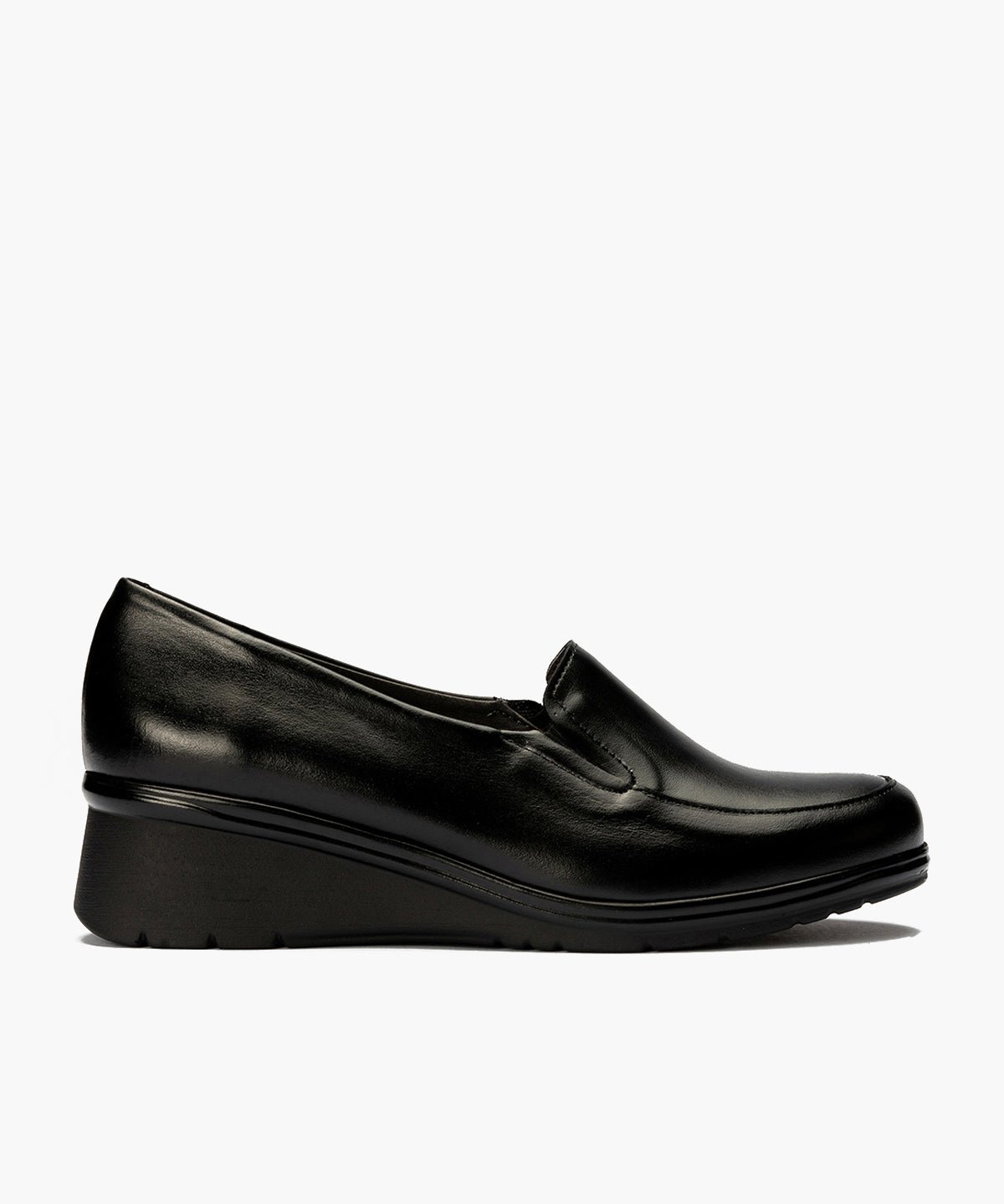 Mocasín Mujer Cuña Lisa Negro