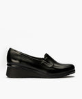 Mocasín Mujer Cuña Lisa Negro