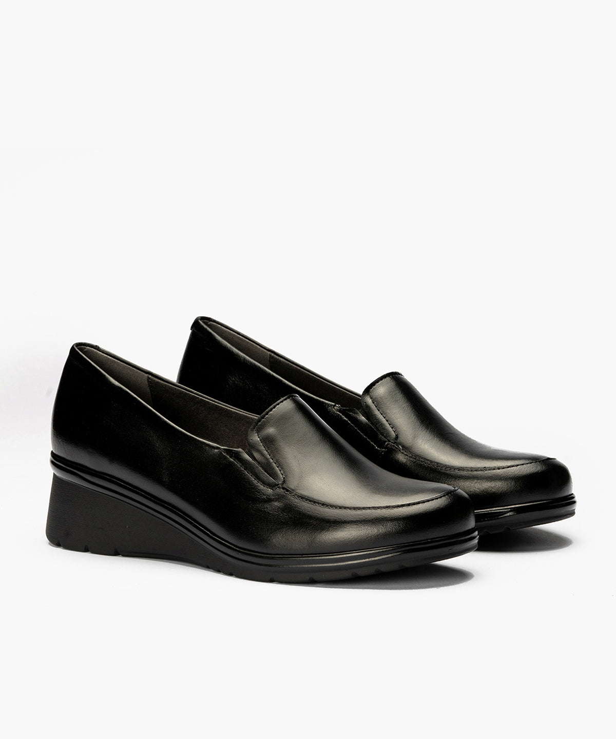 Mocasín Mujer Cuña Lisa Negro