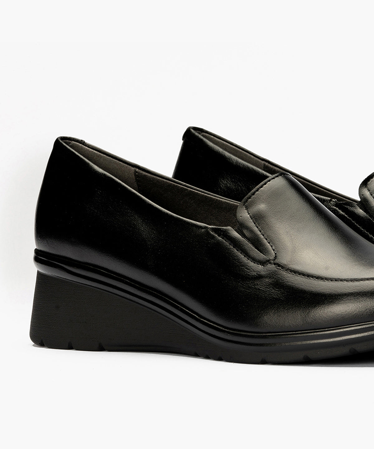 Mocasín Mujer Cuña Lisa Negro