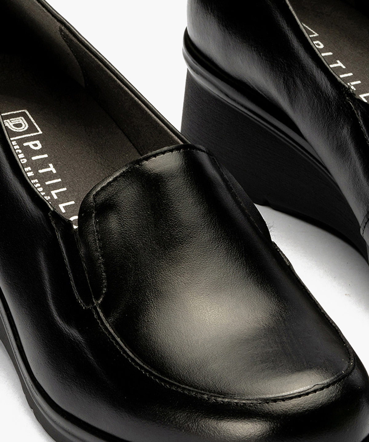 Mocasín Mujer Cuña Lisa Negro