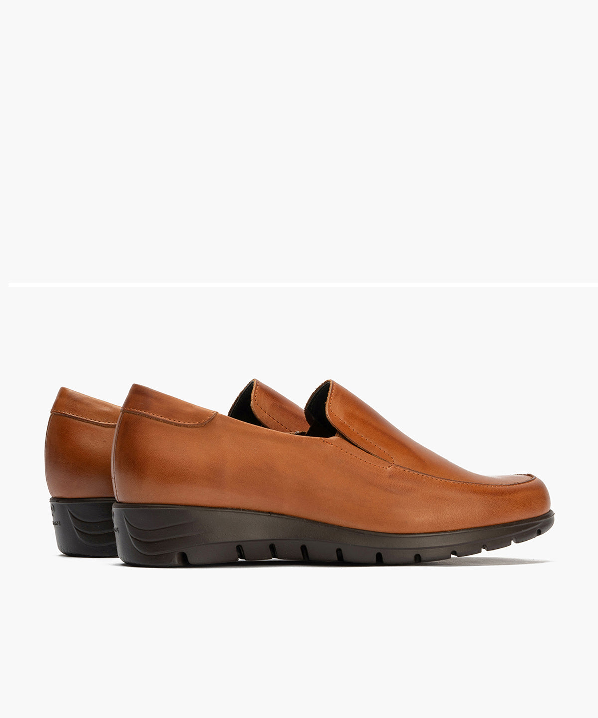 Mocasín Mujer Cuña Baja Marrón Claro
