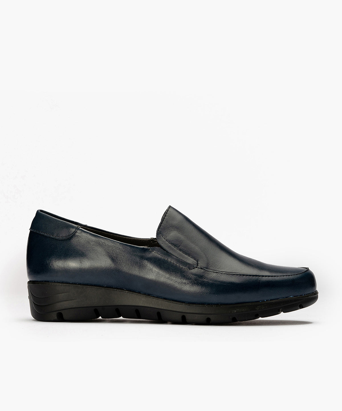Mocasín Mujer Cuña Baja Azul