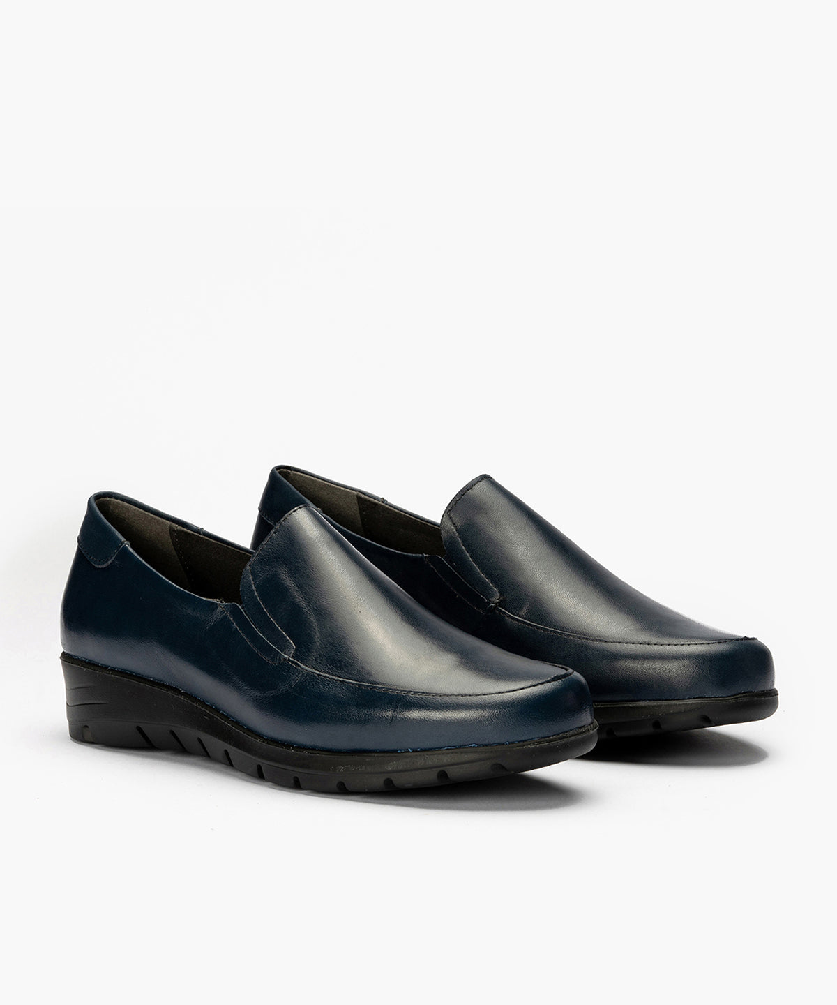 Mocasín Mujer Cuña Baja Azul