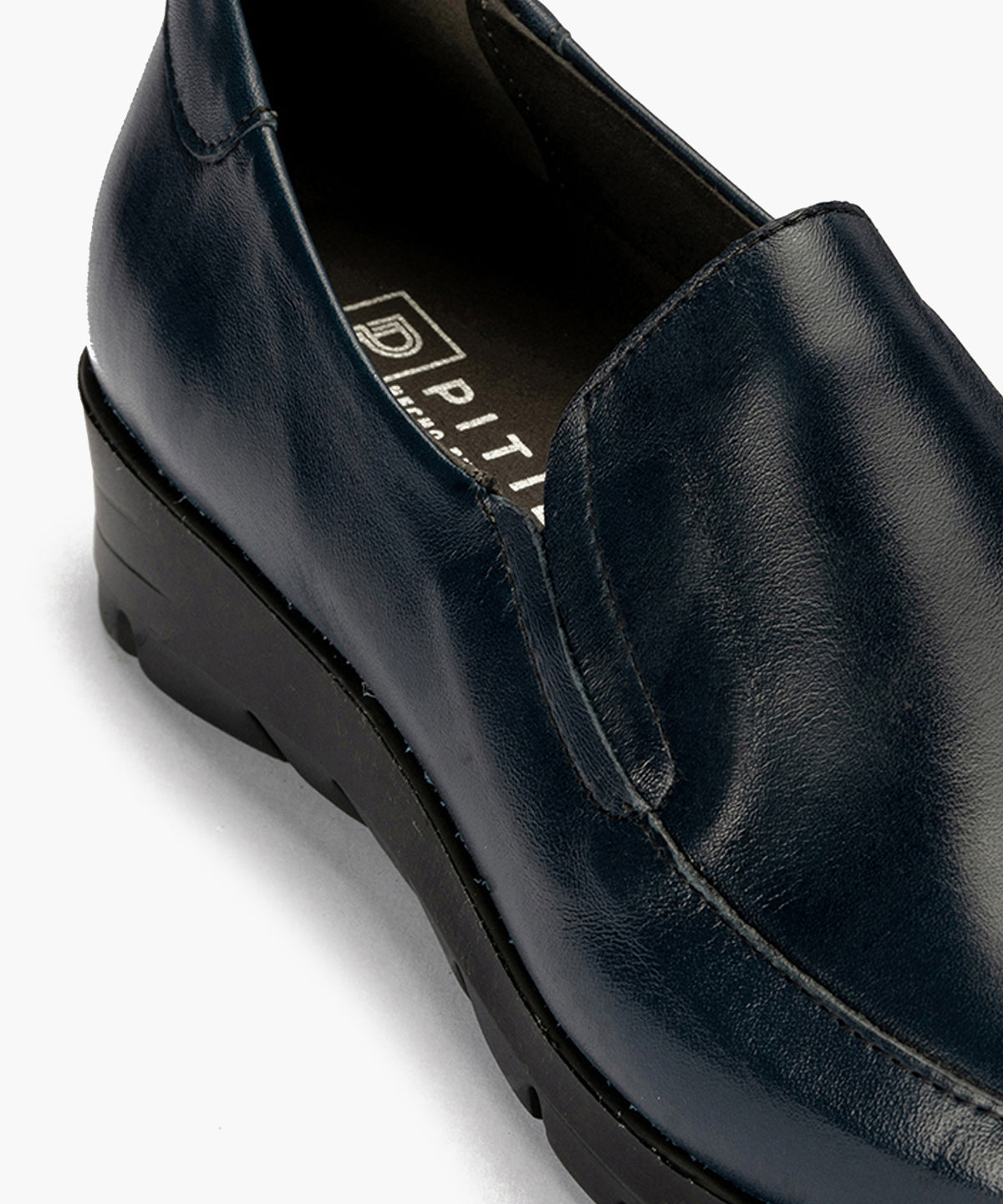 Mocasín Mujer Cuña Baja Azul