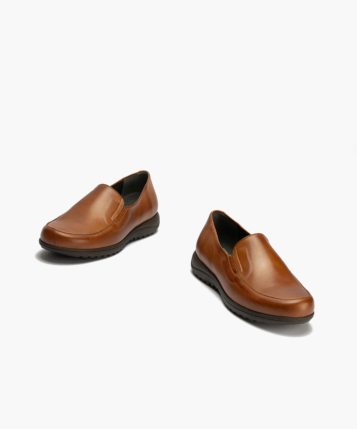 Mocasín Mujer Cuña Baja Marrón Claro
