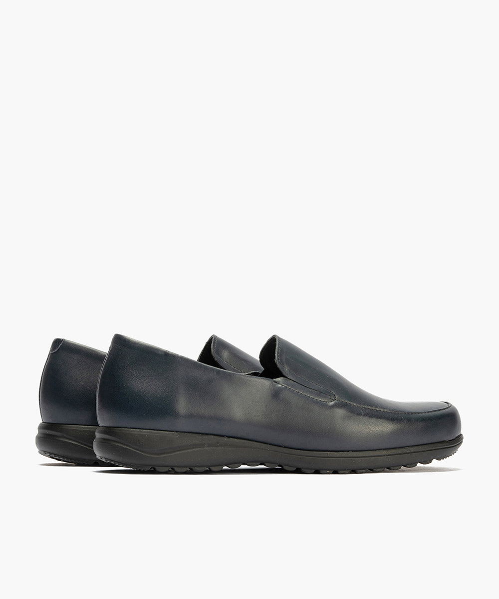 Mocasín Mujer Cuña Baja Azul