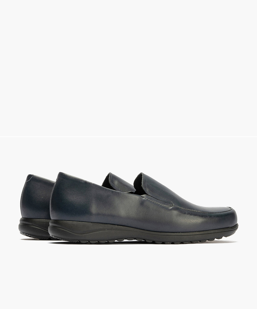 Mocasín Mujer Cuña Baja Azul