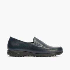 Mocasín Mujer Cuña Baja Azul