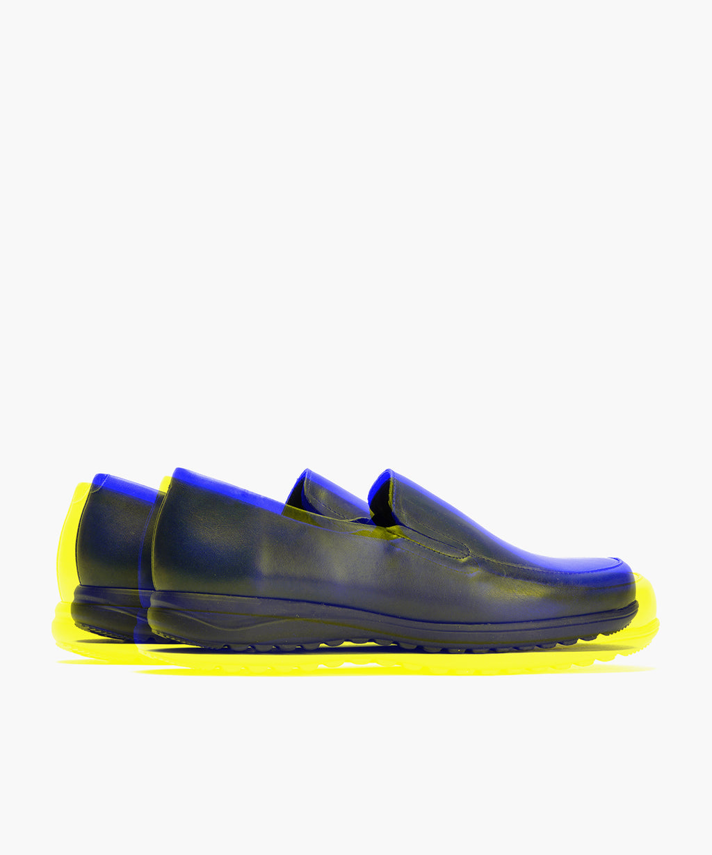 Mocasín Mujer Cuña Baja Azul