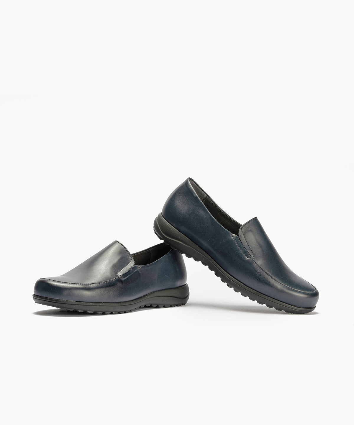 Mocasín Mujer Cuña Baja Azul