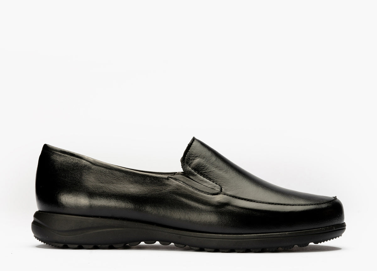 Mocasín Mujer Cuña Baja Negro