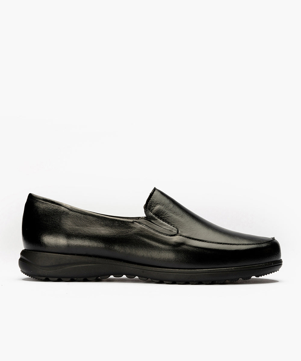 Mocasín Mujer Cuña Baja Negro