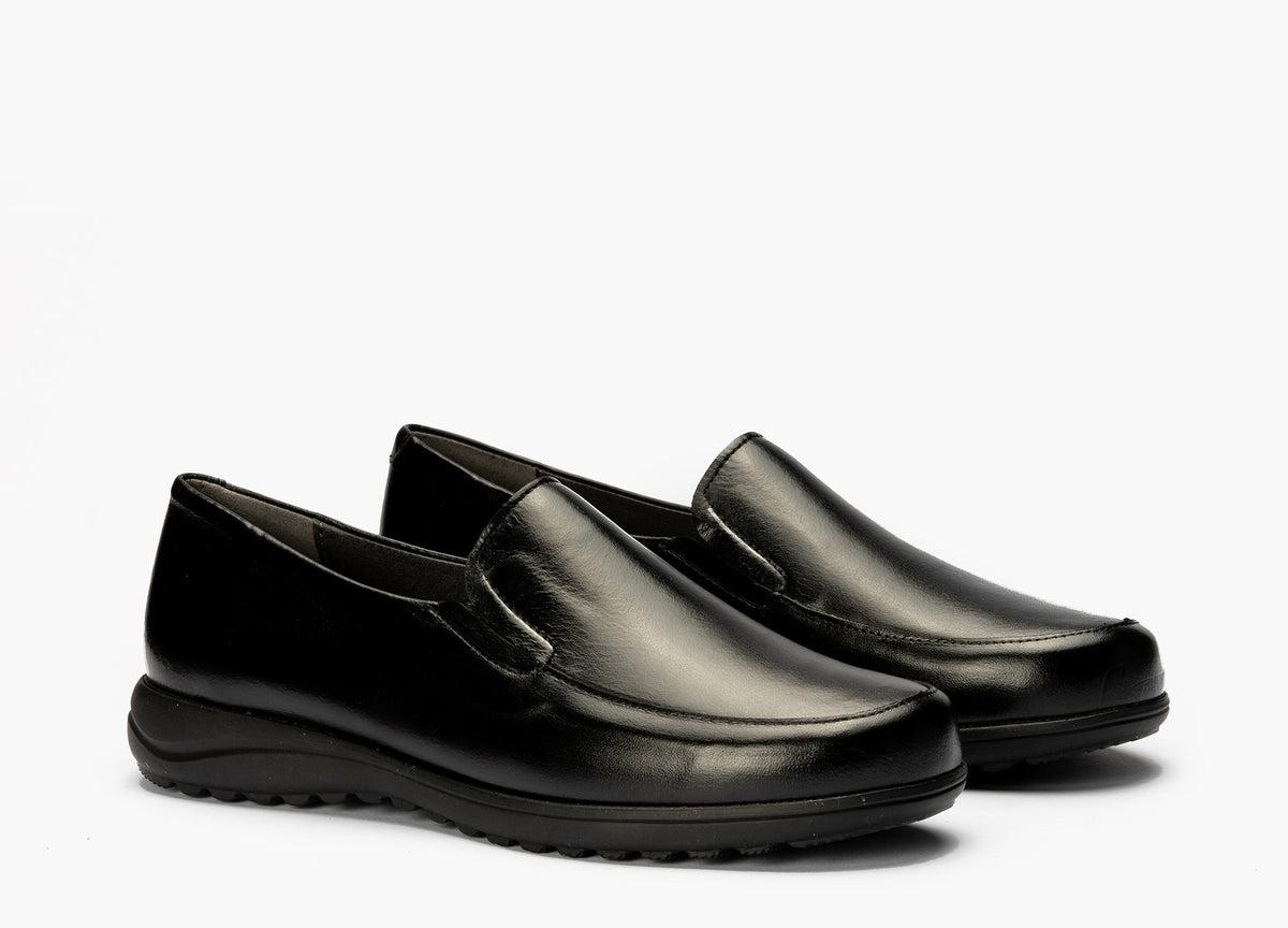 Mocasín Mujer Cuña Baja Negro
