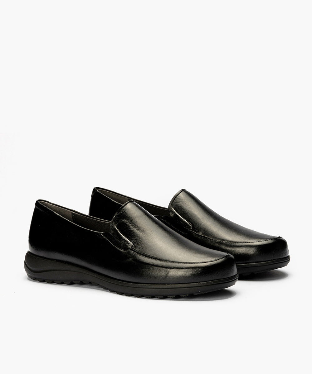 Mocasín Mujer Cuña Baja Negro